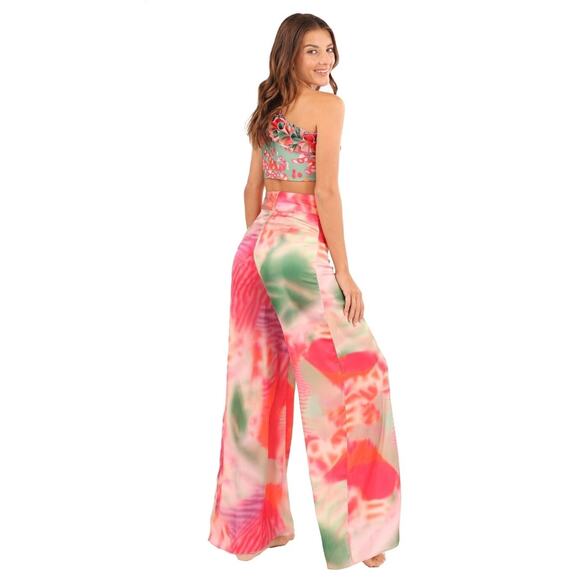 Nwt Praia By Dayanara Duran 2PR Mellietta 0523 Wide Leg Pants Size Xl - Picture 2 of 11